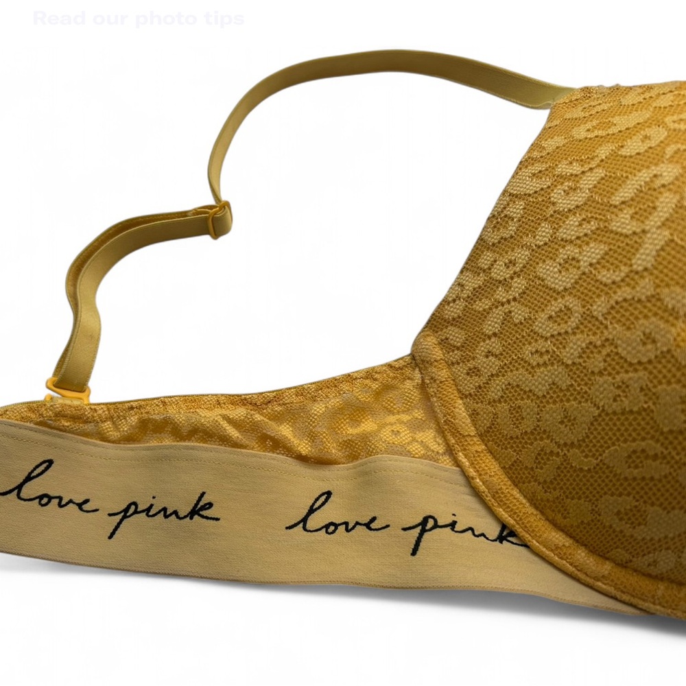PINK Victoria's Secret Yellow Lace Bra - Picture 3 of 4